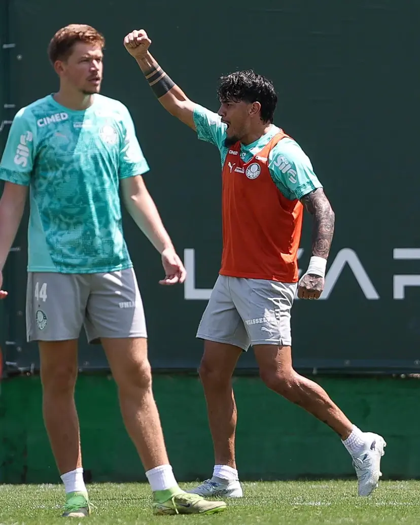 Gustavo Gómez treina no Palmeiras após descartar fratura